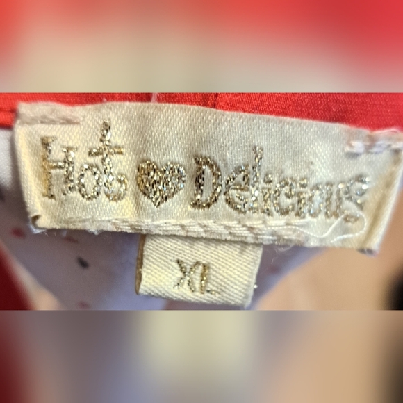 Y2K Hot Delicious White Cotton Heart Print Sailor Moon Blouse Top w/ Bow SZ XL - Picture 5 of 6